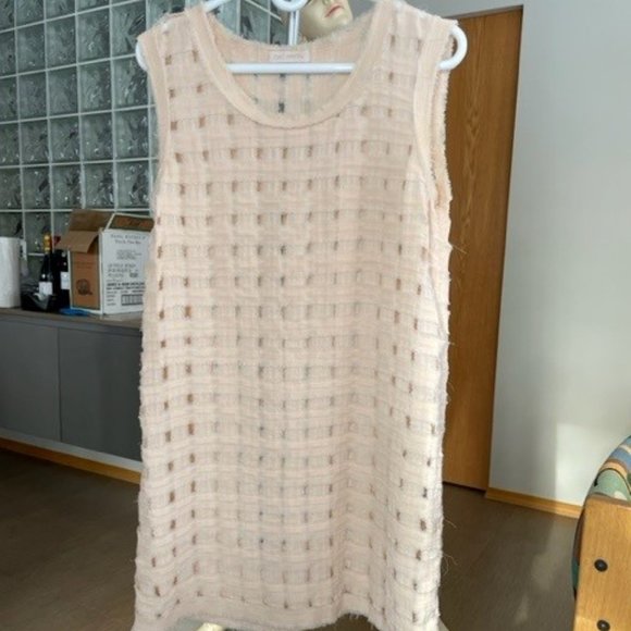 Unique SLEEVELESS SACK DRESS by GAT RIMON, XS Pale Pink/Coral, Mid-Thigh Length - Picture 4 of 16